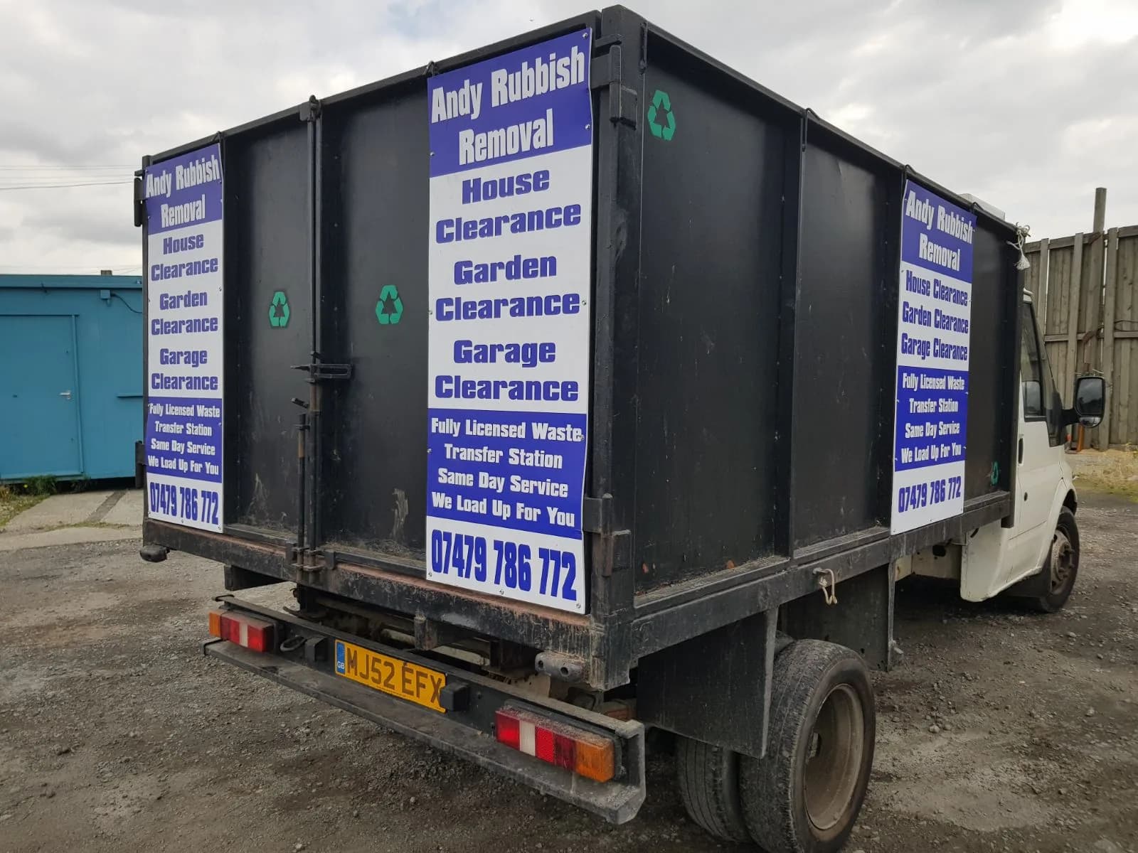 Andy Rubbish Removal branded tipper van — fully licensed waste transfer station, same-day service across Gravesend